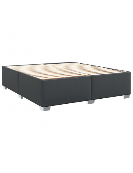 Giroletto a Molle con Materasso Nero 200x200 cm in Similpelle