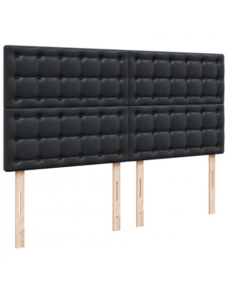 Giroletto a Molle con Materasso Nero 200x200 cm in Similpelle
