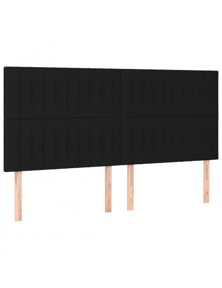 Giroletto a Molle con Materasso Nero 160x200 cm in Tessuto