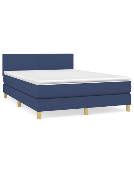 Giroletto a Molle con Materasso Blu 140x190 cm in Tessuto