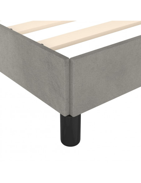 Giroletto con Testiera Grigio Chiaro 90x190 cm in Velluto