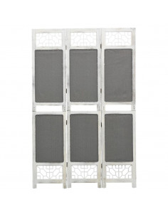 Divisorio a 3 Pannelli Grigio 105x165 cm in Tessuto 2