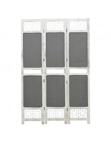 Divisorio a 3 Pannelli Grigio 105x165 cm in Tessuto