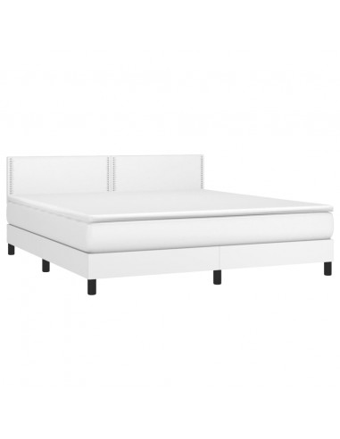 Giroletto a Molle con Materasso Bianco 180x200 cm in Similpelle