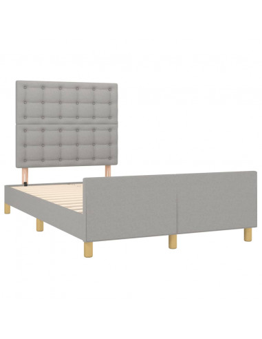 Giroletto con Testiera Grigio Chiaro 120x190 cm in Tessuto