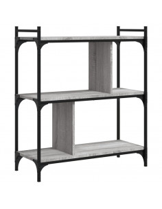 Libreria Grigio Sonoma 3 Ripiani 76x32x88 cm Legno Multistrato 2