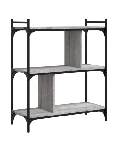 Libreria Grigio Sonoma 3 Ripiani 76x32x88 cm Legno Multistrato