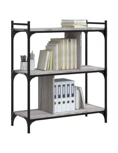 Libreria Grigio Sonoma 3 Ripiani 76x32x88 cm Legno Multistrato