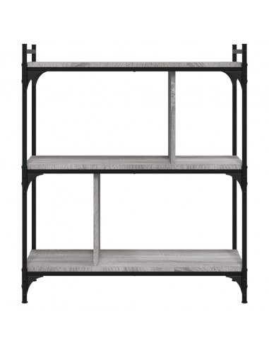 Libreria Grigio Sonoma 3 Ripiani 76x32x88 cm Legno Multistrato
