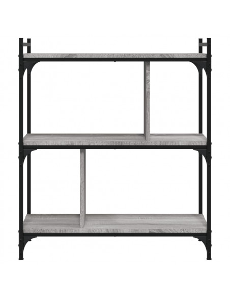 Libreria Grigio Sonoma 3 Ripiani 76x32x88 cm Legno Multistrato
