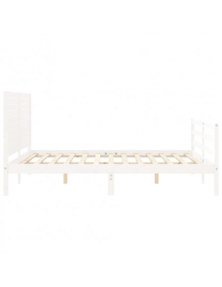 Giroletto con Testiera Bianco 160x200 cm Legno Massello