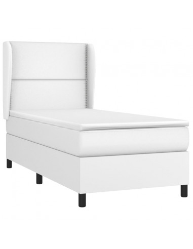 Giroletto a Molle con Materasso Bianco 90x200 cm in Similpelle