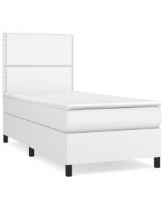 Giroletto a Molle con Materasso Bianco 90x200 cm in Similpelle 2