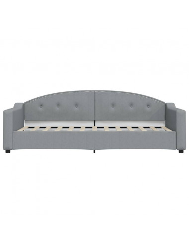 Letto da Giorno Grigio Chiaro 80x200 cm in Tessuto