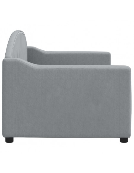 Letto da Giorno Grigio Chiaro 80x200 cm in Tessuto