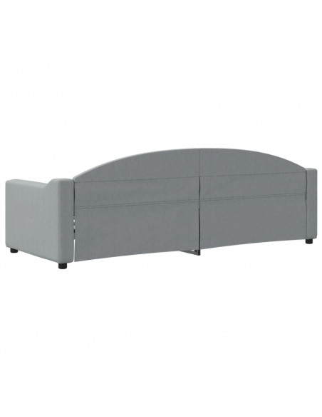 Letto da Giorno Grigio Chiaro 80x200 cm in Tessuto