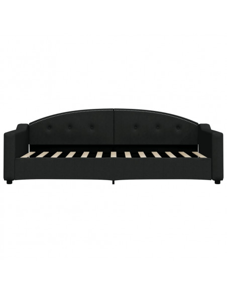 Letto da Giorno Nero 80x200 cm in Tessuto