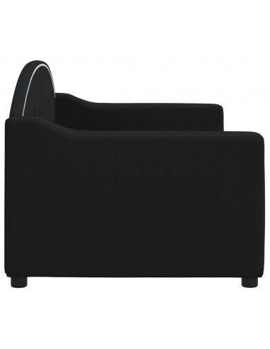 Letto da Giorno Nero 80x200 cm in Tessuto