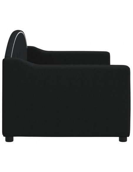 Letto da Giorno Nero 80x200 cm in Tessuto