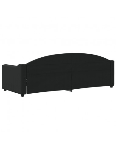 Letto da Giorno Nero 80x200 cm in Tessuto