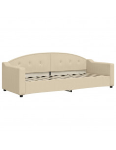 Letto da Giorno Crema 80x200 cm in Tessuto 2