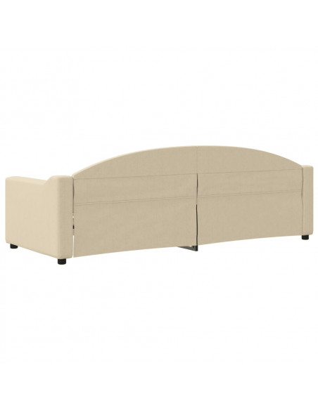 Letto da Giorno Crema 80x200 cm in Tessuto