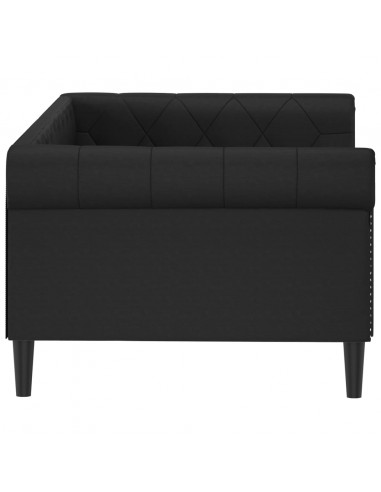Letto da Giorno Nero 90x200 cm in Similpelle