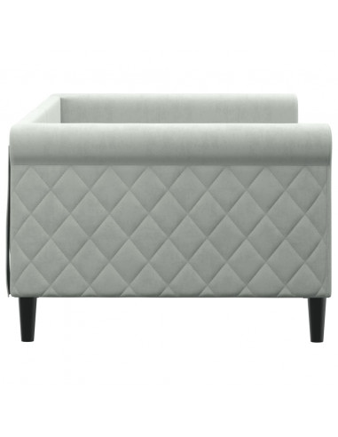 Letto da Giorno Grigio Chiaro 90x200 cm in Velluto