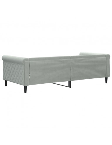 Letto da Giorno Grigio Chiaro 90x200 cm in Velluto