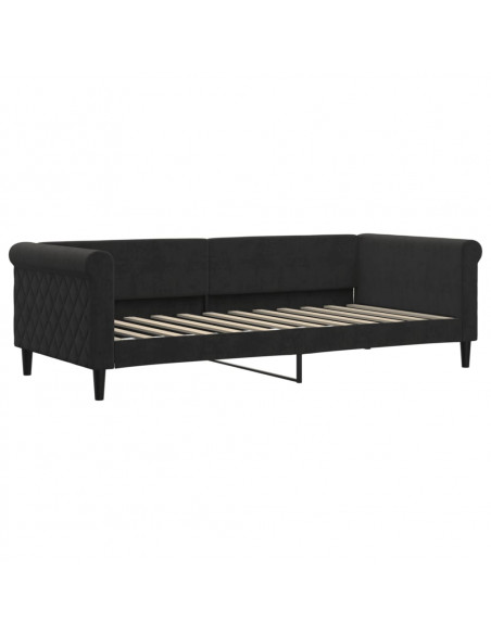 Letto da Giorno Nero 90x200 cm in Velluto