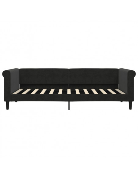 Letto da Giorno Nero 90x200 cm in Velluto