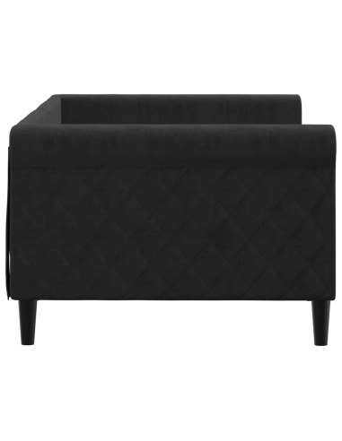 Letto da Giorno Nero 90x200 cm in Velluto