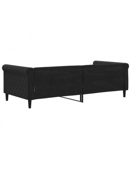 Letto da Giorno Nero 90x200 cm in Velluto
