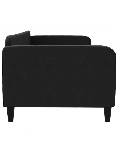 Letto da Giorno Nero 90x200 cm in Tessuto