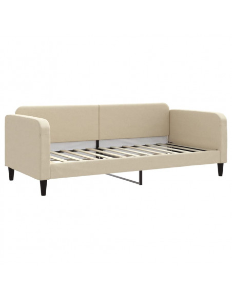 Letto da Giorno Crema 90x200 cm in Tessuto