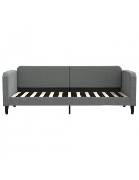Letto da Giorno Grigio Scuro 80x200 cm in Tessuto