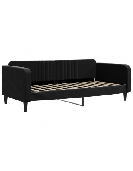 Letto da Giorno Nero 100x200 cm in Velluto