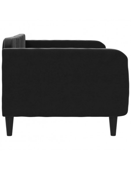 Letto da Giorno Nero 100x200 cm in Velluto