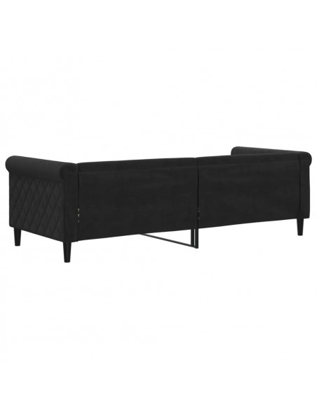 Letto da Giorno Nero 80x200 cm in Velluto