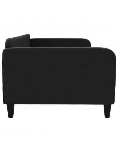 Letto da Giorno Nero 100x200 cm in Tessuto