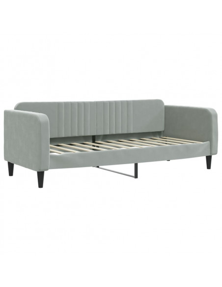Letto da Giorno Grigio Chiaro 80x200 cm in Velluto