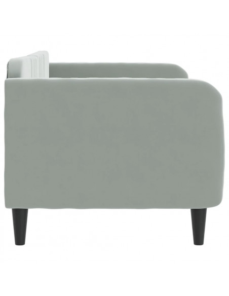 Letto da Giorno Grigio Chiaro 80x200 cm in Velluto