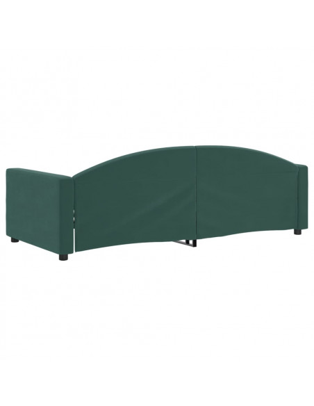 Letto da Giorno Verde Scuro 90x200 cm in Velluto