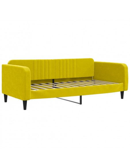 Letto da Giorno Giallo 100x200 cm in Velluto