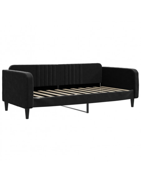 Letto da Giorno Nero 90x190 cm in Velluto