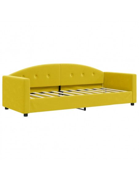 Letto da Giorno Giallo 80x200 cm in Velluto