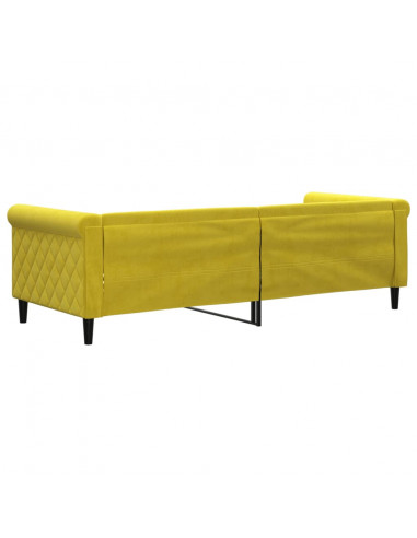 Letto da Giorno Giallo 80x200 cm in Velluto
