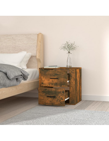 Comodino a Muro Rovere Fumo 50x36x47 cm