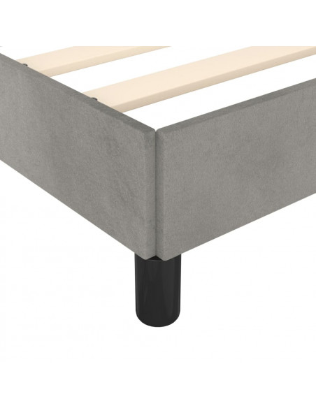 Giroletto con Testiera Grigio Chiaro 90x200 cm in Velluto