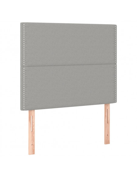 Giroletto con Testiera Grigio Chiaro 80x200 cm in Tessuto